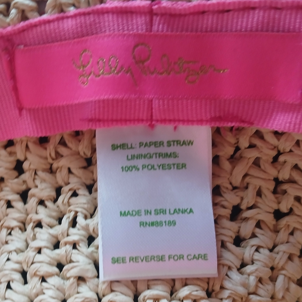 💎 Lilly Pulitzer Tropical Bucket Hat Multi Splash Dance Straw NWOT - Picture 3 of 9
